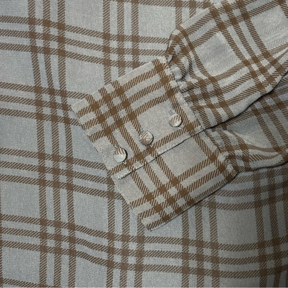 Ann Taylor Navy and Black Plaid Blouse - Picture 7 of 13